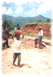 A picture showing the ground being cleared for the new school foundations